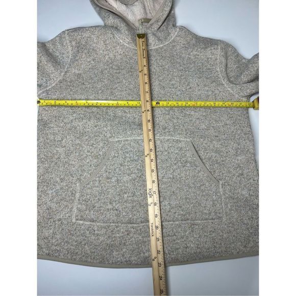 Anthro Thread & Supply Flees Knitted Hoodie 1/4 zipper Cream Teddy Lined Size S - Picture 8 of 15